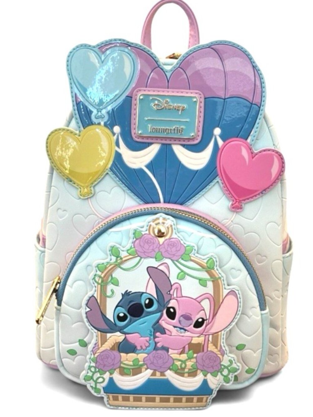 Loungefly Disney Lilo & Stitch Angel & Stitch Hot Air Balloon Mini Backpack NWT - Picture 1 of 5